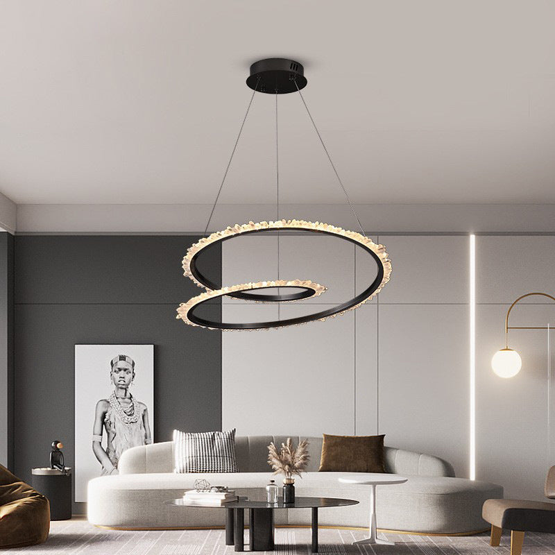 Rock Crystal Swirl Chandelier