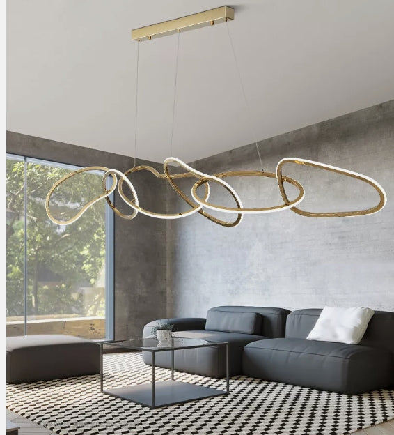 Gold Led Chandeliers Pendant Lights 80"