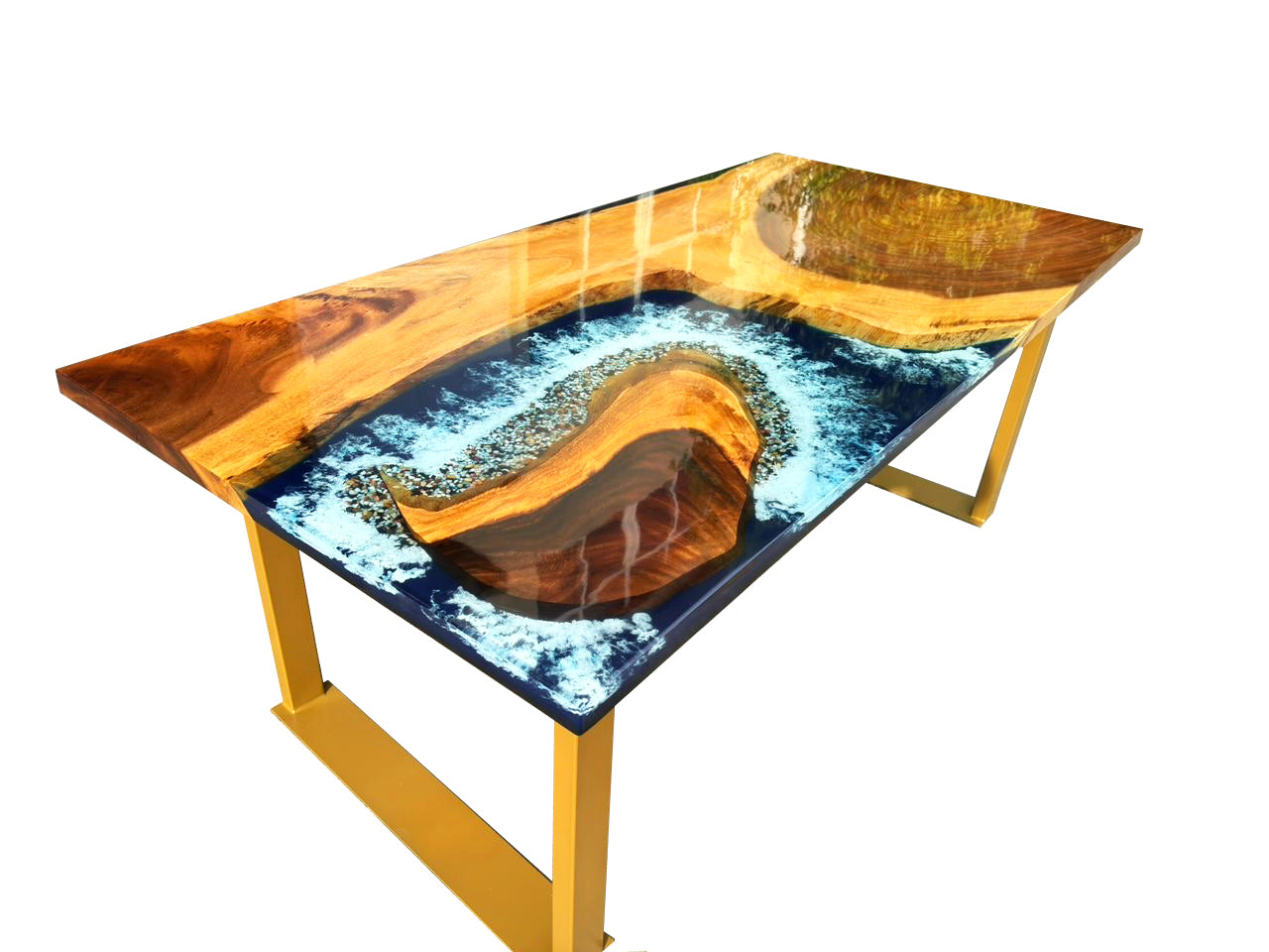 Epoxy Resin Dining Table (Pebble Beach)