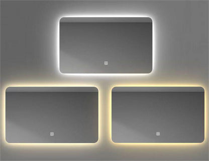 RECTANGLE LED Vanity Mirror, Frameless, 3 Color Dimmable Bathroom Mirror, Anti-Fog Backlit Wall Mirror