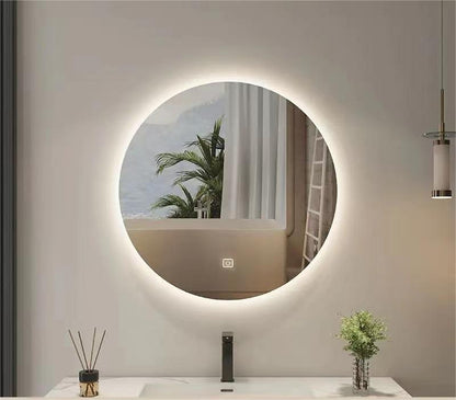 Frameless ROUND LED Vanity Mirror, 3 Color Dimmable Bathroom Mirror, Anti-Fog Backlit Wall Mirror