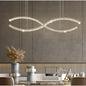 Modern Curved Style Double Chandelier 44”