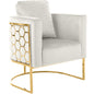 Luxury Honeycomb Backing Accent Chair Stainless Steel Lounge Chair