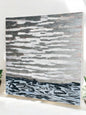 40" X 40"  Abstract Art Modern Abstract Silver Foil