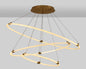 Gold Silicone Tube three-Ring Chandelier