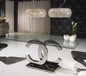 Chanel Styled C shaped Dining Table with Glass Top