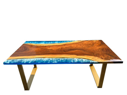 Epoxy Resin Dining Table  (Beach Wave)